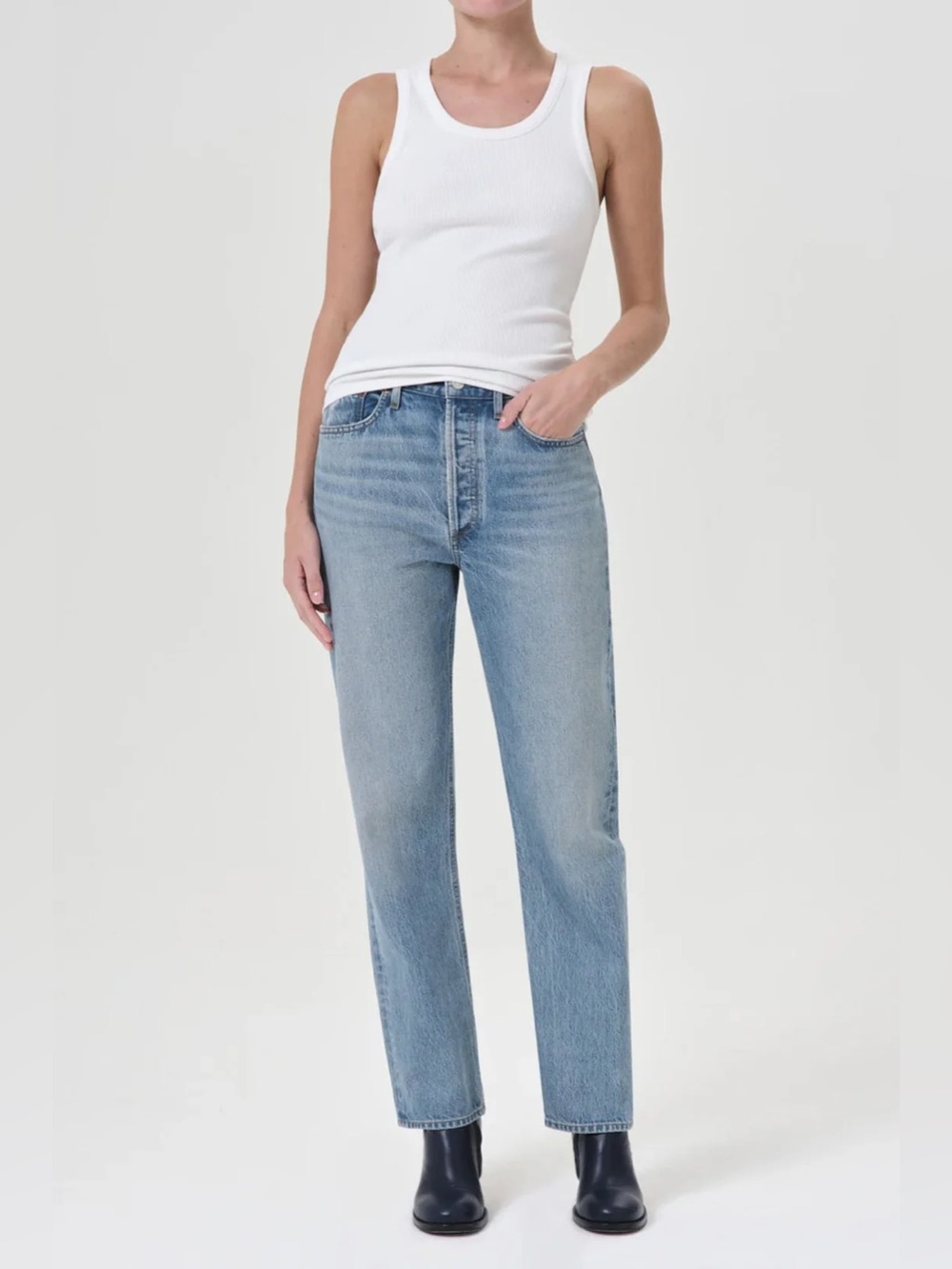AGOLDE 90's Pinch Waist Straight Jeans in Infinite size 27 high waist light wash